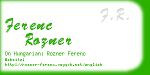 ferenc rozner business card